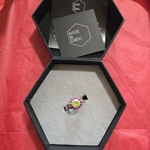Peridot And Ruby Gemstone Ring